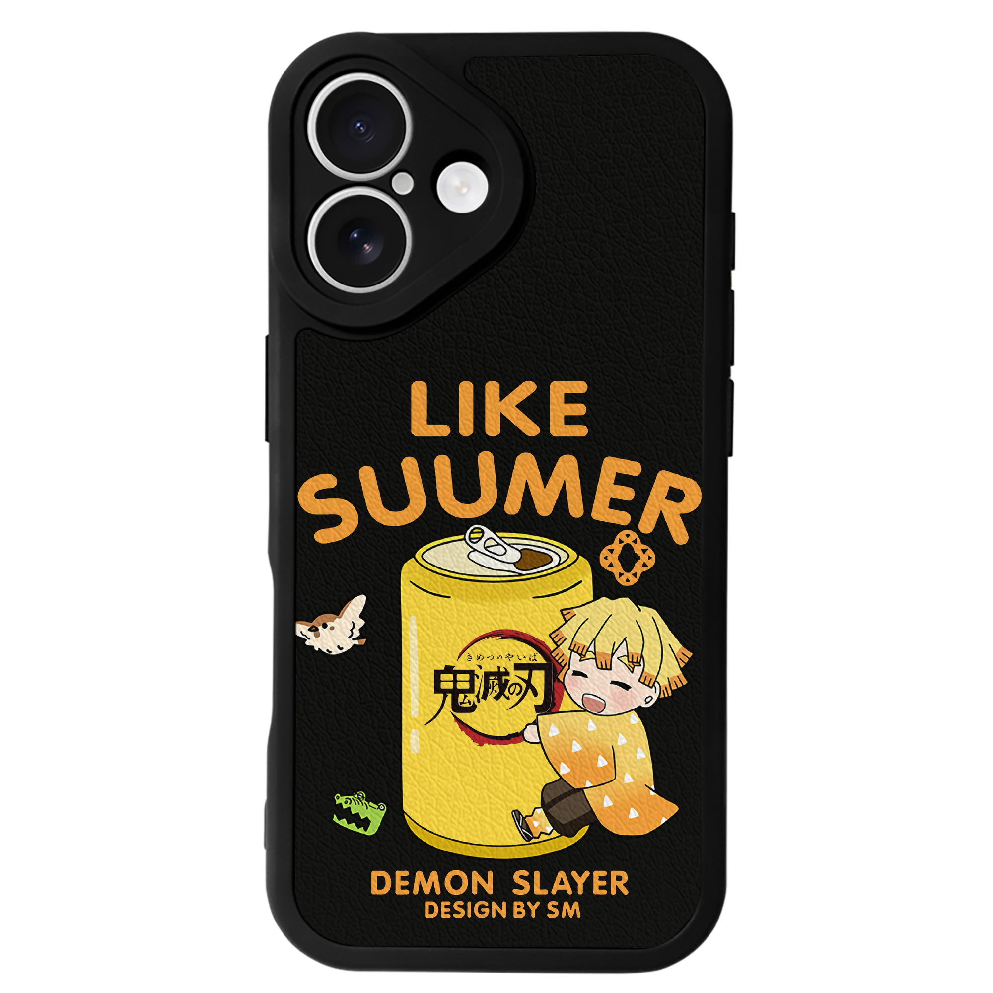 （画像用） 鬼滅の刃（きめつのやいば）我妻 善逸／あがつま ぜんいつ Agatsuma Zenitsu 【iPhone 16シリーズ対応】シリコンスマホケース（レザー調） 材質：シリコン
